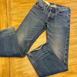 ABERCROMBIE AND FITCH Baxter low rise slim boot cut button fly jeans 14 y2k